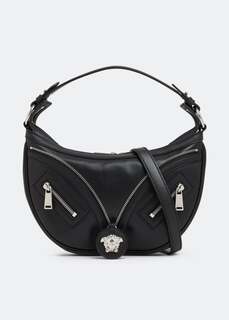 Сумка-хобо VERSACE Repeat small hobo bag, черный