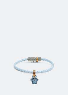Браслет VERSACE Medusa crystal braided bracelet, синий