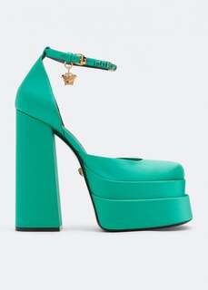 Туфли VERSACE Medusa Aevitas platform pumps, синий