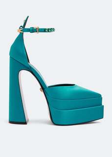 Туфли VERSACE Aevitas pointy platform pumps, синий