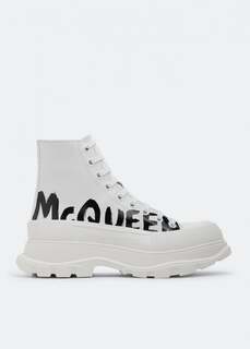Ботинки ALEXANDER MCQUEEN Tread canvas boots, белый