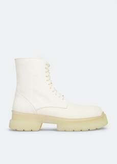 Ботинки ANN DEMEULEMEESTER Koos combat boots, белый