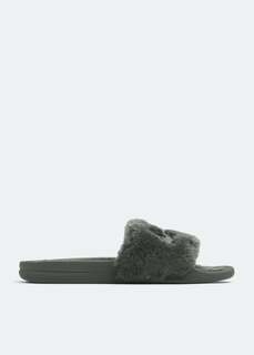 Шлепанцы ATHLETIC PROPULSION LABS Shearling slides, зеленый