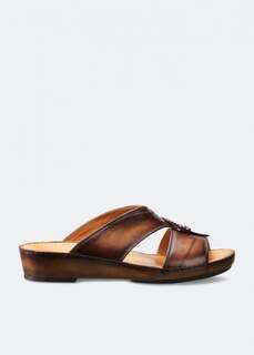 Сандалии BERLUTI Dubai leather sandals, коричневый