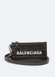 Картхолдер BALENCIAGA CASH CARD CASE ON KEYRING, серый