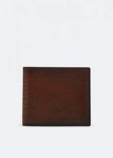 Кошелек BERLUTI Makore Scritto leather wallet, коричневый