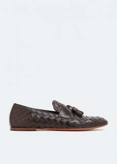 Лоферы BARRETT Leather woven loafers , коричневый
