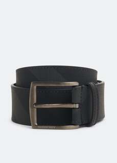 Ремень BURBERRY Reversible Charcoal Check print belt, принт