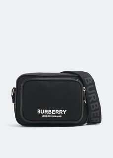 Сумка BURBERRY Logo print nylon crossbody bag, черный