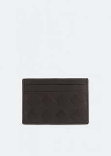 Картхолдер BOTTEGA VENETA Intrecciato card case, коричневый