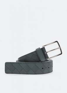 Ремень BOTTEGA VENETA Intrecciato belt, серый