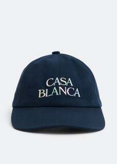 Кепка CASABLANCA PARIS Stacked logo embroidered cap, синий