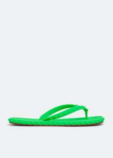 Шлепанцы CHRISTIAN LOUBOUTIN Super Loubi flip flops, зеленый