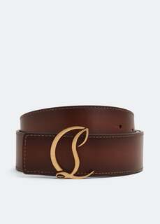 Ремень CHRISTIAN LOUBOUTIN CL logo belt, коричневый