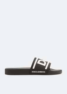 Шлепанцы DOLCE&amp;GABBANA DG logo slides, черный