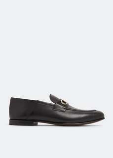 Лоферы FERRAGAMO Gancini loafers, черный