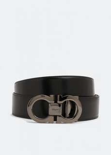 Ремень FERRAGAMO Reversible Gancini belt, черный