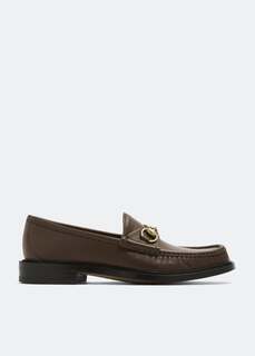 Лоферы GUCCI Horsebit loafers, коричневый