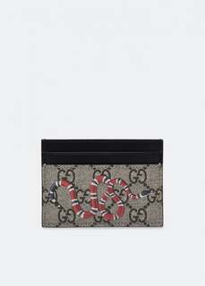 Картхолдер GUCCI Kingsnake GG Supreme cardholder, бежевый