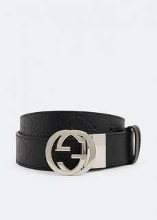Ремень GUCCI Reversible GG Signature belt, черный