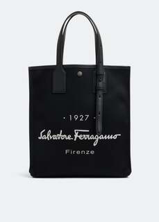 Сумка-тоут FERRAGAMO 1927 Signature tote bag, черный