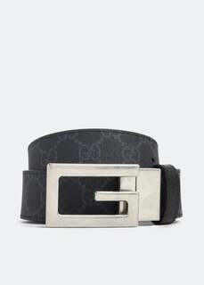 Ремень GUCCI Square G buckle reversible belt, черный