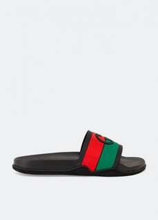 Шлепанцы GUCCI Interlocking G slide sandals, черный