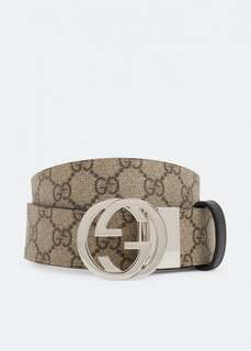 Ремень GUCCI Reversible GG Supreme belt, бежевый