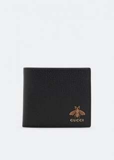 Кошелек GUCCI Animalier leather coin wallet, черный