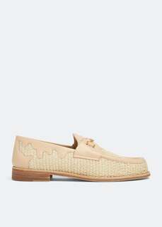 Лоферы HYUSTO Mick raffia loafers, бежевый