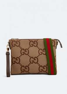 Сумка GUCCI Jumbo GG messenger bag, коричневый