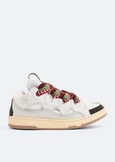 Кроссовки LANVIN Curb leather sneakers, белый