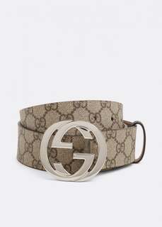 Ремень GUCCI GG Supreme belt, бежевый