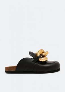 Мюли JW ANDERSON Leather chain loafer mules, черный