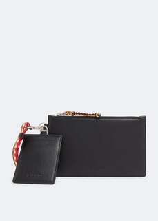 Сумка LANVIN Leather double pouch, черный