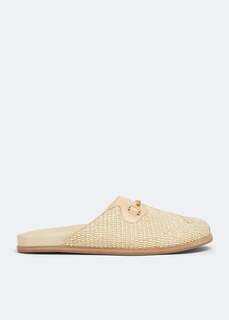 Слиперы HYUSTO Quincy raffia slippers, бежевый