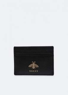 Картхолдер GUCCI Animalier leather cardholder, черный