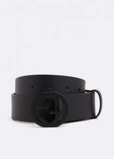 Ремень GUCCI Interlocking G belt, черный