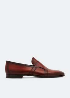 Лоферы MAGNANNI Leather loafers, коричневый