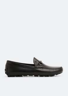 Лоферы MENGLORIA Bold leather moccasin loafers, черный