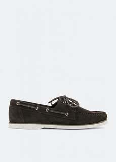 Лоферы MENGLORIA Dynamic suede boat shoes, серый