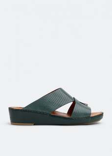 Сандалии PRIVATE COLLECTION Piega lizard sandals, зеленый