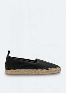 Эспадрильи SAINT LAURENT Monogram leather espadrilles, черный