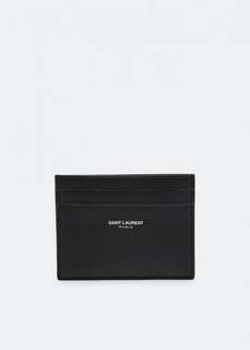 Картхолдер SAINT LAURENT Leather card case, черный