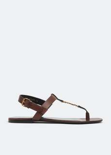 Сандалии SAINT LAURENT Cassandra sandals, коричневый