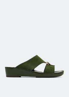 Сандалии PRIVATE COLLECTION Quadratura cuerno sandals, зеленый