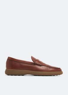 Лоферы TOD&apos;S Leather loafers, коричневый Tod’S