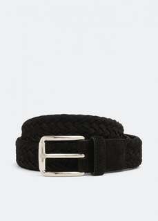 Ремень TOD&apos;S Braided suede belt , черный Tod’S