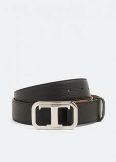 Ремень TOD&apos;S Monogram leather belt, черный Tod’S