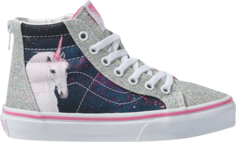 Кеды Vans Sk8-Hi Zip Kids Digi Unicorn, серебряный